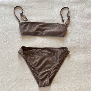 Shimmering Brown Bikini Set